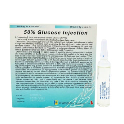 Glucose inj 50% China
