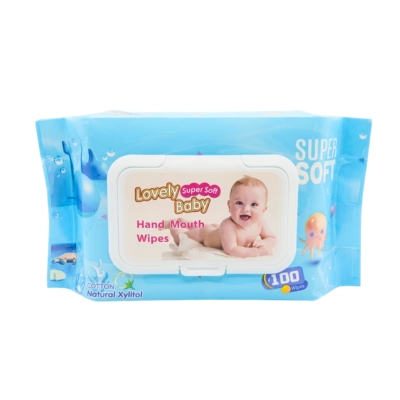 [OTL00103] Lovely Baby Hand & Mouth Wipes အပြာ(80pcs)