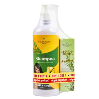 [12110016] Krystal Glow Keratin 2in1 Shampoo 500ML